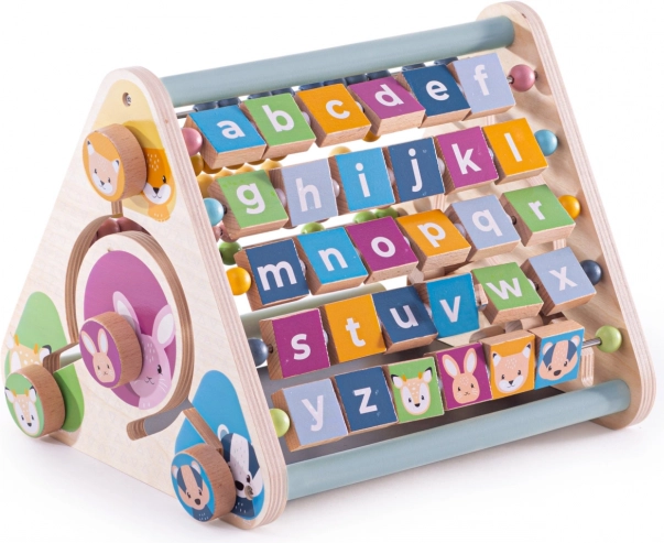 Bigjigs Toys aktívny trojuholník z dreva so zvieratkami
