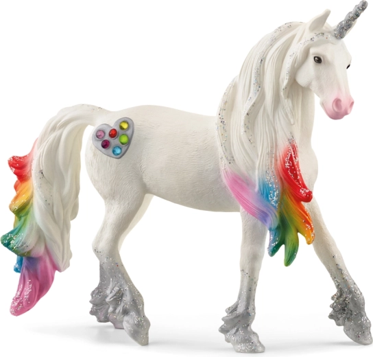 Schleich bayala dúhový žrebec jednorožec so srdiečkami