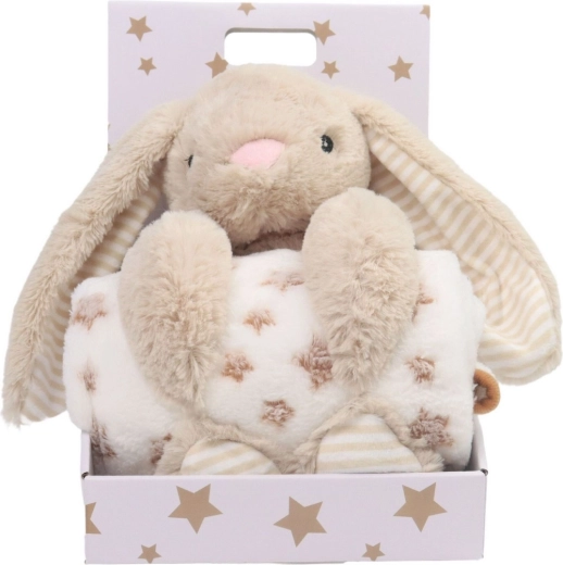 Carlo baby flísová deka s plyšovým zajačikom Bunny béžová - 1 kus