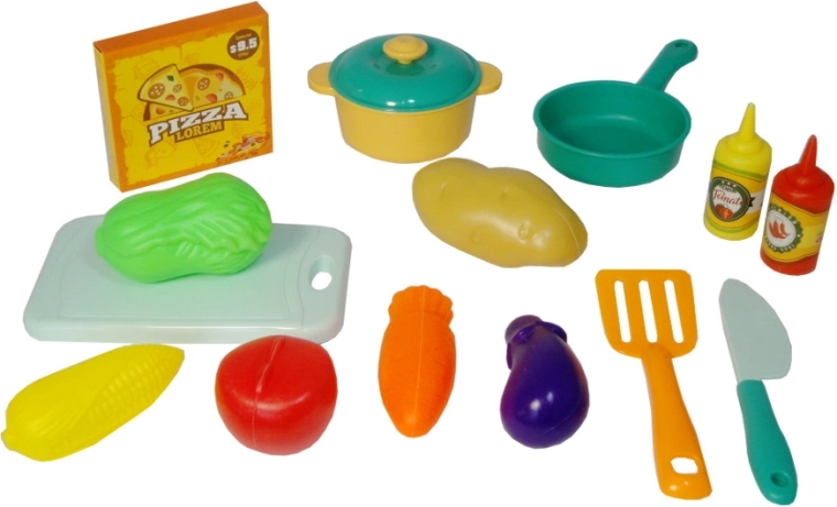 Farebná detská kuchynská sada riadu