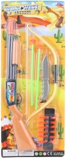 Westernová sada s puškou, lukom a nožom pre deti