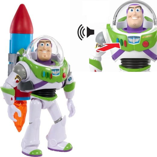 Mattel Disney Toy Story interaktívna figúrka Buzz Rakeťák s raketou 27 cm (anglická verzia) - 1 kus