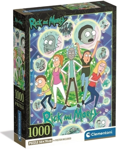 Clementoni puzzle Rick and Morty: multivesmírna koláž 1000 dielikov