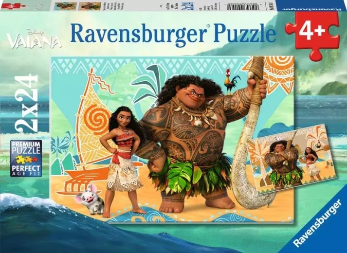 Ravensburger puzzle Odvážna Vaiana: Priatelia 2x24 dielikov