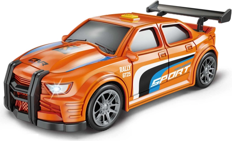Oranžové pretekárske auto so svetelnými a zvukovými efektmi 16 cm