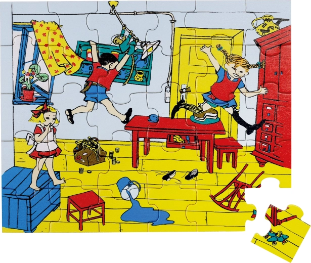 Drevené puzzle Pippi Dlhá pančucha – 30 dielikov
