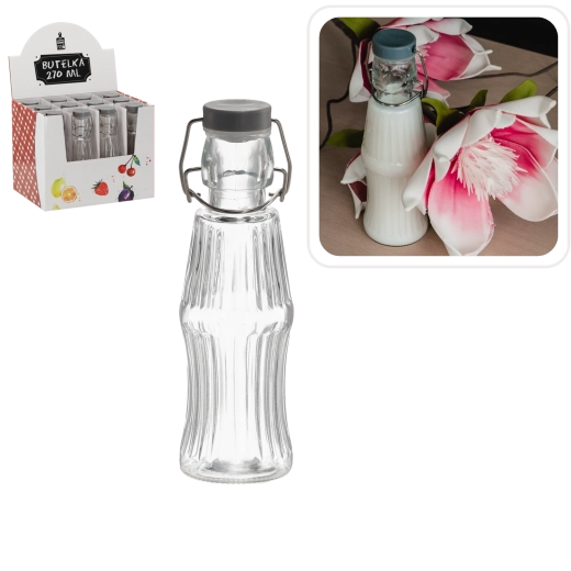 Sklenená fľaša s mechanickým uzáverom 270 ml
