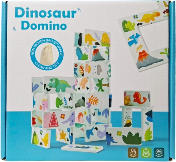 Drevené domino – dinosaury
