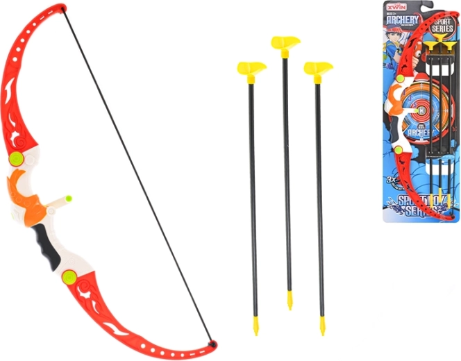 Detský luk 56 cm so šípmi a terčom s prísavkami