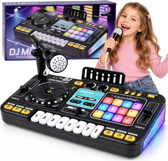 Detský interaktívny DJ mixážny pult s Bluetooth, mikrofónom a osvetlením