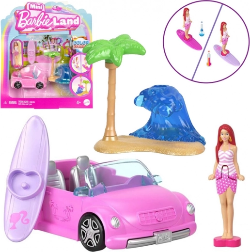 Mattel mini Barbie Land kabriolet s minibábikou Barbie a meniacou sa farbou