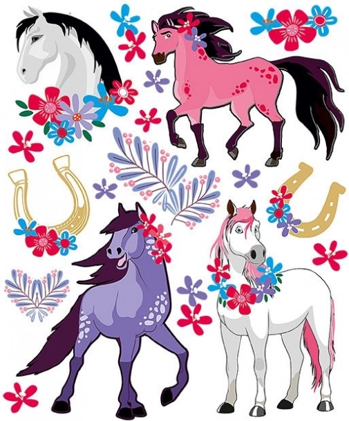 Nažehľovacie obrázky kone – veľký arch 20 × 30 cm