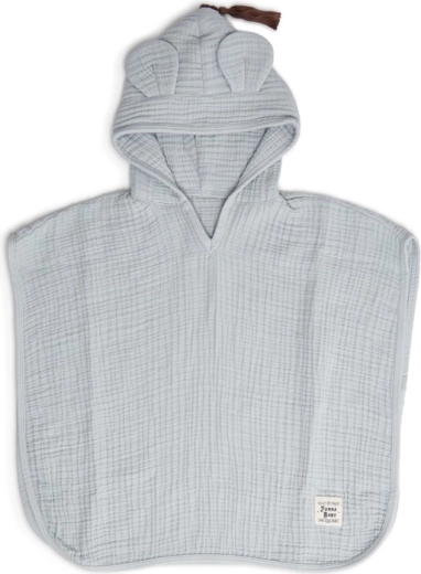 Funnababy mušelínové pončo s kapucňou dove grey