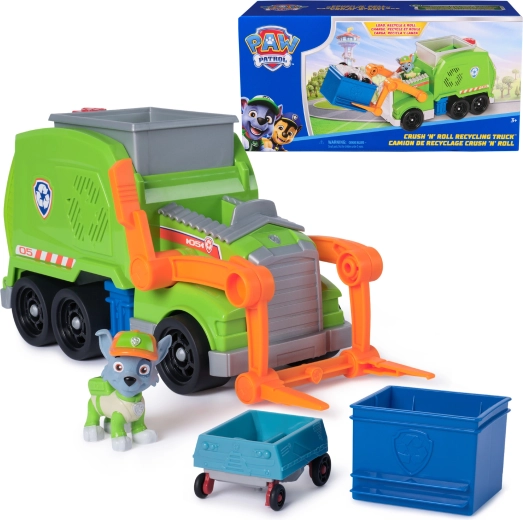 Paw Patrol recyklačné auto Crush ’N’ Roll s postavičkou Rockyho eco