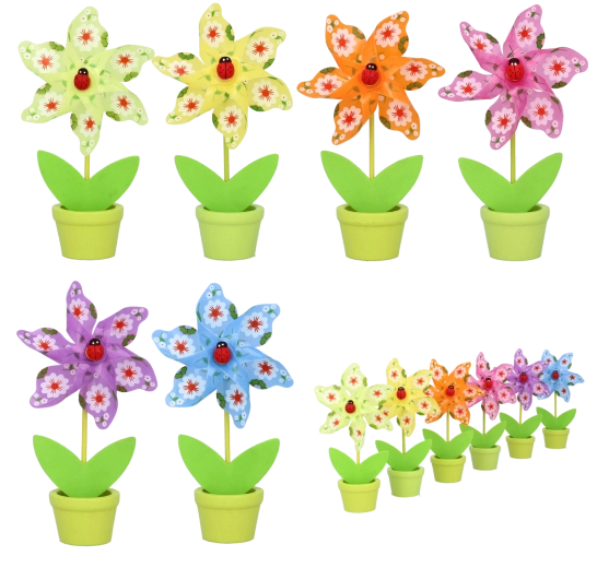 Veterník s lienkou do kvetináča 9 × 15 cm – mix 6 farieb