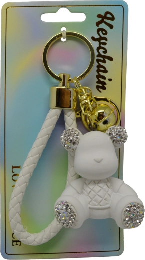 Prívesok na kľúče biely medvedík
