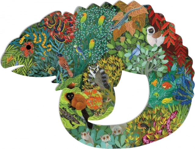 DJECO Obrysové puzzle Chameleón 150 dielikov