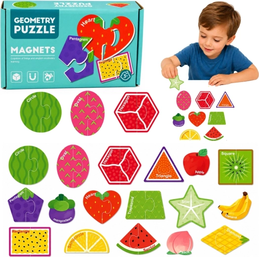 Magnetické puzzle ovocie – 30 dielikov na chladničku a magnetickú tabuľu