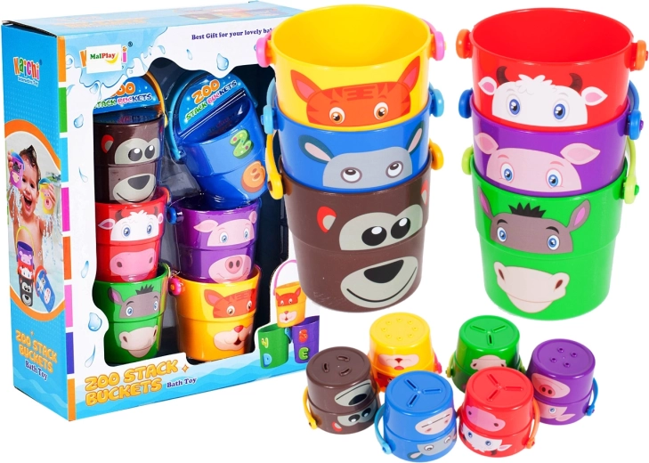 Sada pohárikov a vedierok do kúpeľa, 6 ks