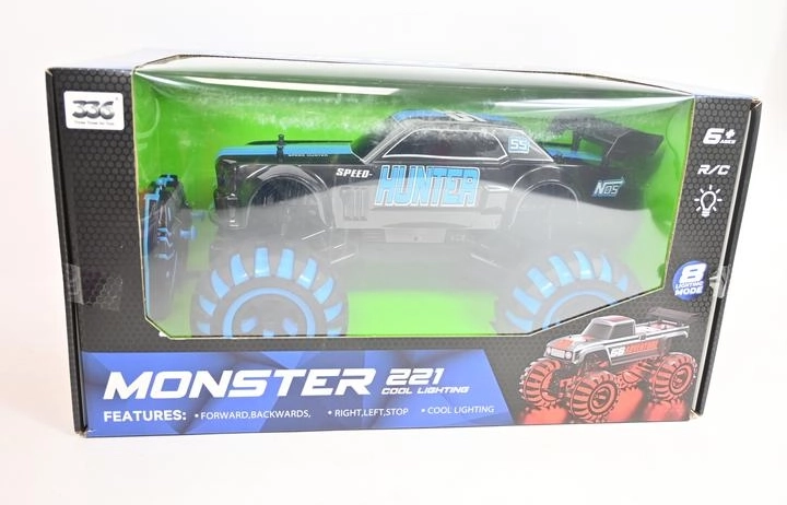 Rádiom ovládané terénne auto Monster truck s osvetlením