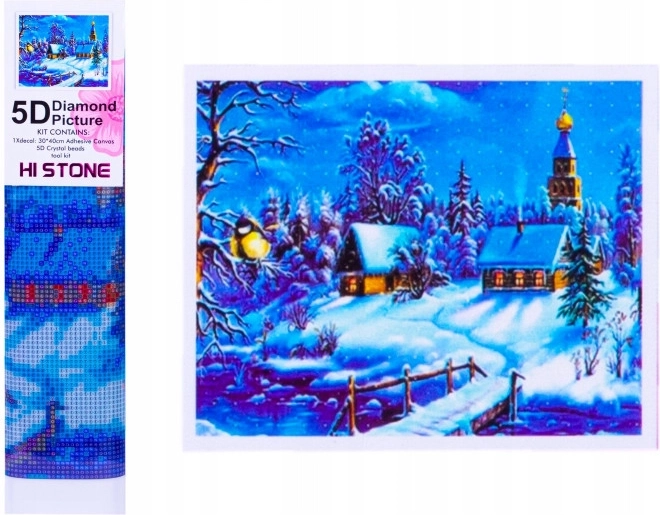 Norimpex diamantové maľovanie zima v mestečku 30 × 40 cm