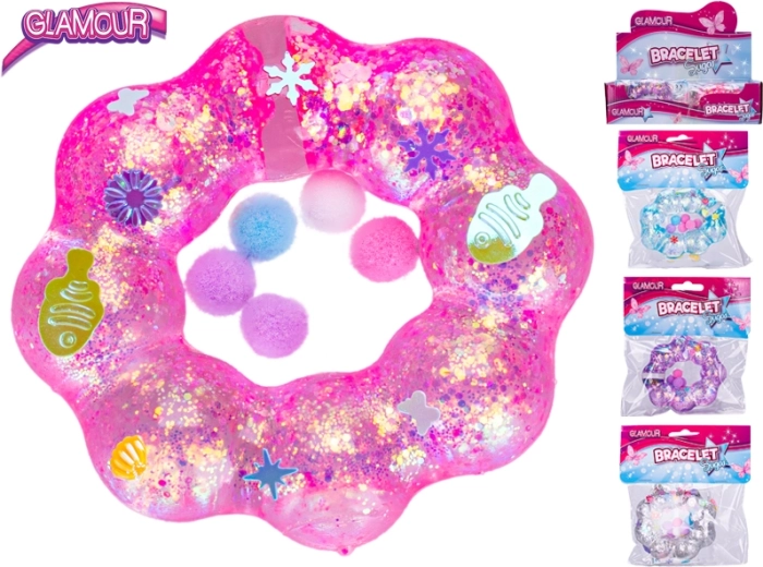 Glamour strečový náramok s flitrami 8,5 cm