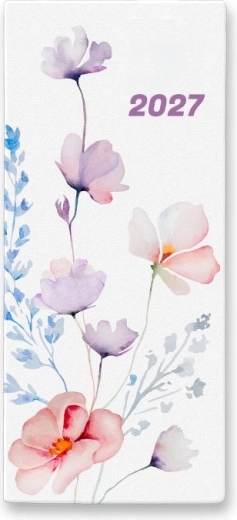 Mesačný diár Flowers 2027 v PVC obale