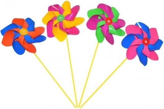 Farebný plastový veterník 20 cm