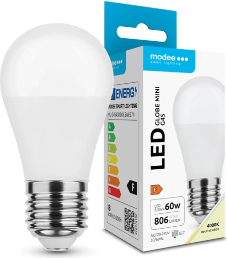 Modee LED žiarovka Globe Mini G45 8,5 W E27 806 lm neutrálna biela