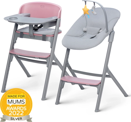 Kinderkraft Select set jedálenskej stoličky Livy aster pink s lehátkom Calmee