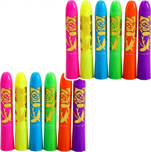 Neónová sada na maľovanie tváre - 12 ks