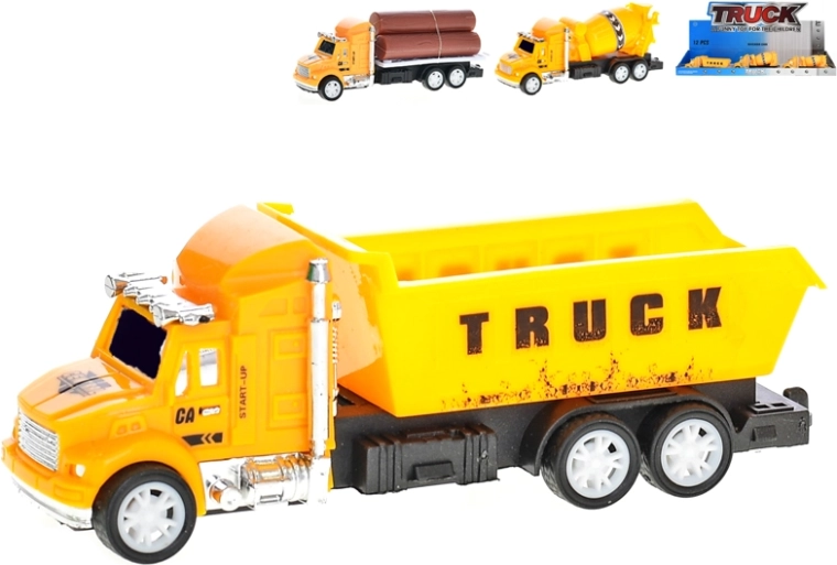 Stavebné vozidlá na zotrvačník 12,5 cm – sada 3 druhov