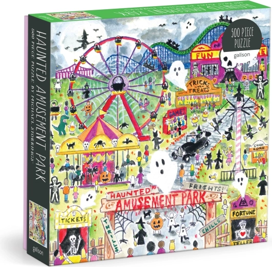 Galison štvorcové puzzle strašidelný zábavný park 500 dielikov