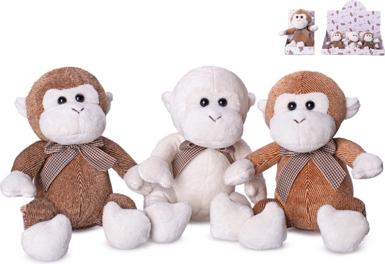 Plyšová opička s mašľou 15 cm