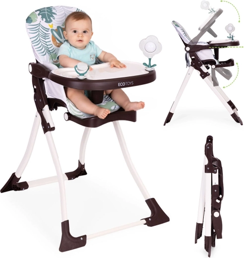 Skladacia jedálenská stolička s hračkami ECOTOYS