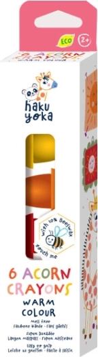 Pastelky žaludy – teplé farby, 6 ks