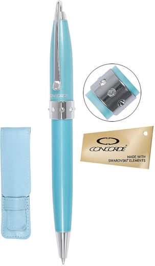 Guľôčkové pero CONCORDE Lady s kryštálmi Swarovski, modré