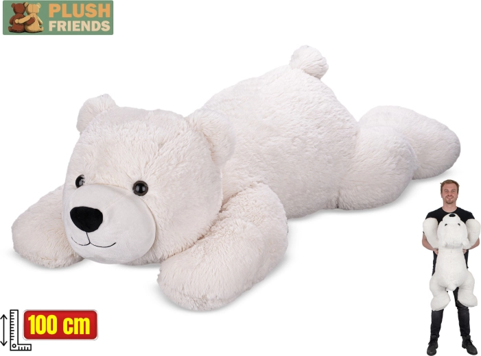 Plyšový ľadový medveď Plush Friends 100 cm – ležiaci maznivý kamarát