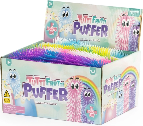 Strapatá naťahovacia húsenica Tutti Frutti so svetlom 28 cm