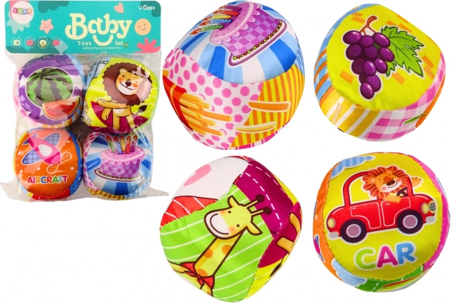 Mäkké farebné vzdelávacie hrkálky – 4 ks, sada