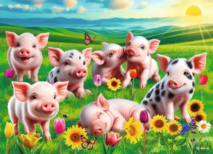 Ravensburger Puzzle rozkošné prasiatka 60 dielikov