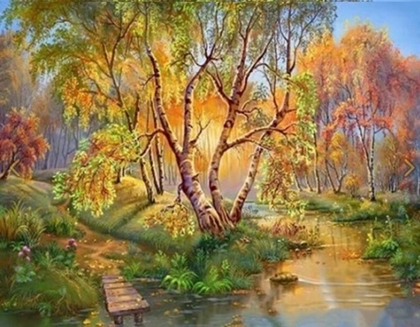 NORIMPEX Maľovanie podľa čísel Brezy pri potoku 40 × 50 cm