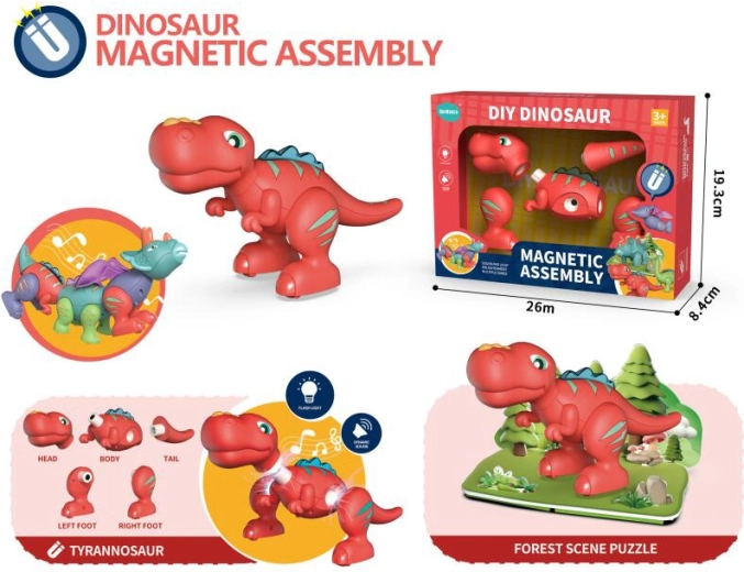 Interaktívny dinosaurus Tyrannosaurus Rex so svetlom a zvukom