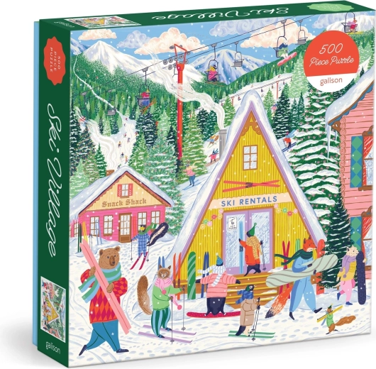 Galison štvorcové puzzle Lyžiarske stredisko 500 dielikov