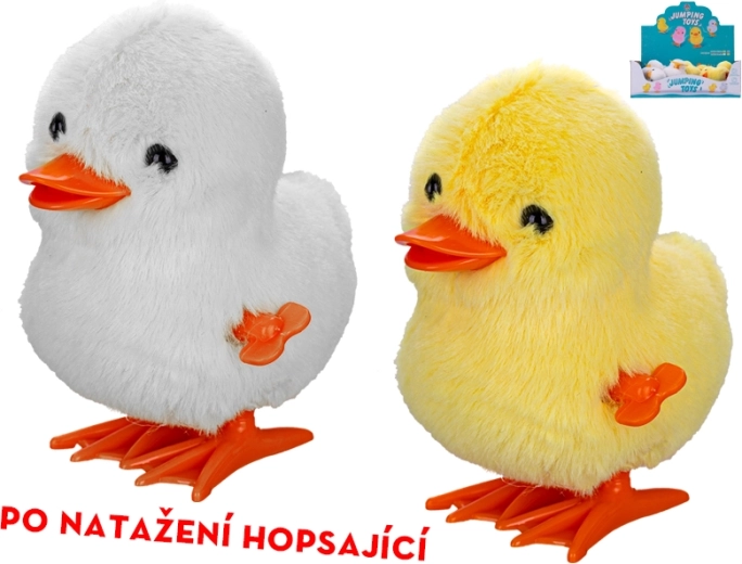 Plyšová skákajúca kačička na kľúčik 9 cm