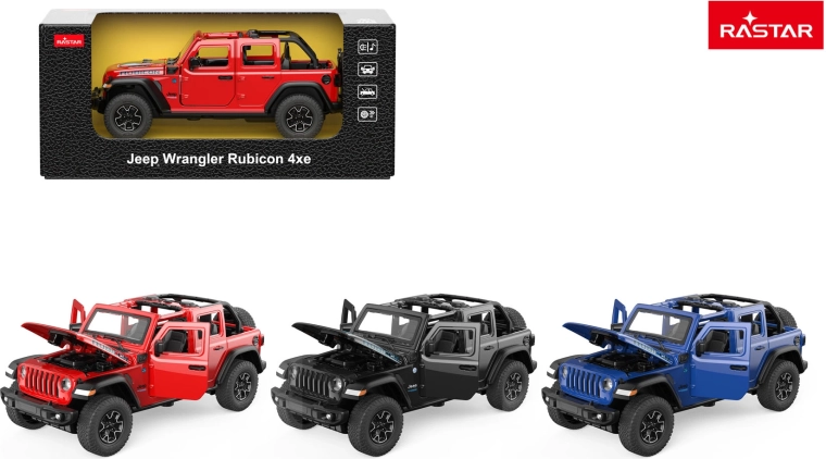 Model auta Jeep Wrangler Rubicon 1:32 Rastar červený