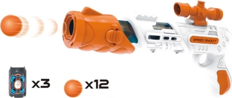 Pistola na penové loptičky s terčmi 34 cm