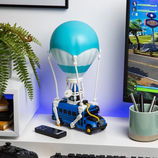 Fortnite svetlo Battle Bus s RGB podsvietením a držiakom na slúchadlá