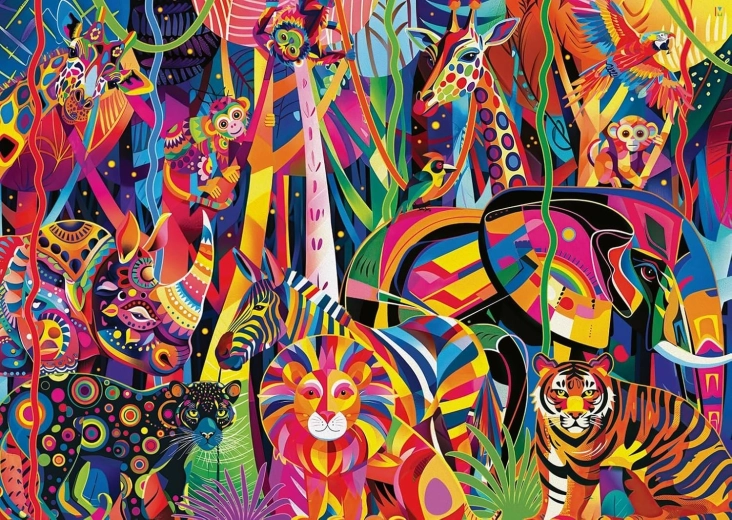 Ravensburger puzzle Farebná džungľa XXL 500 dielikov