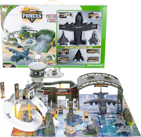 Vojenská základňa s lietadlom – dvojposchodový herný set